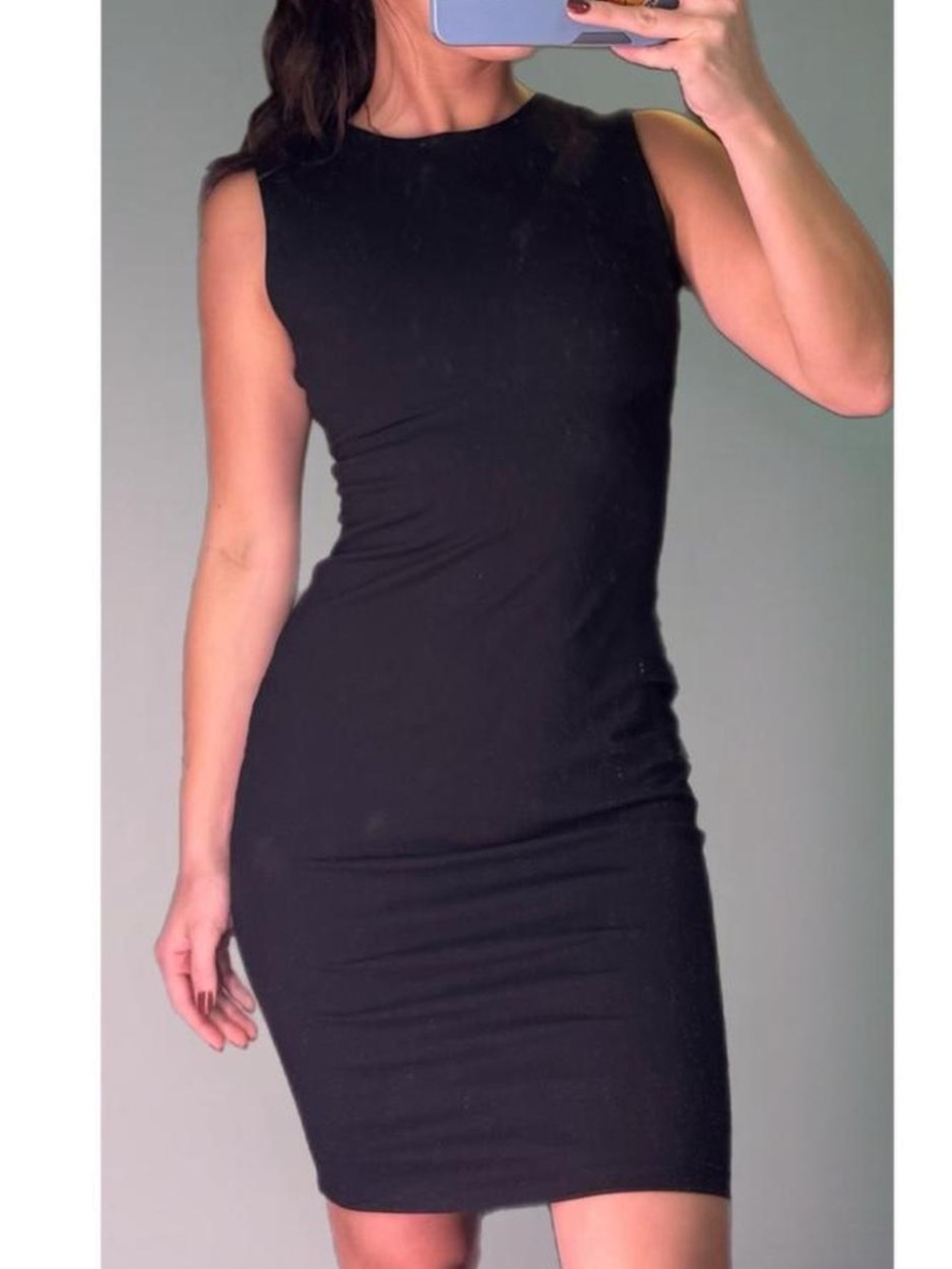 Susana Monaco Black Sleeveless Midi Bodycon Dress